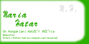 maria hatar business card